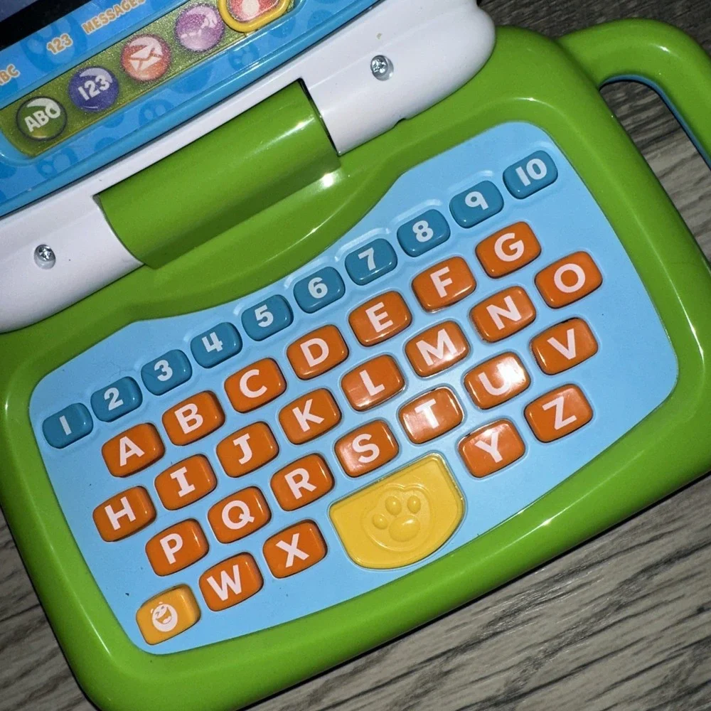 Leap Frog 2 in 1 LeapTop Touch Blue Green Learning Toy - Preowned WORKS